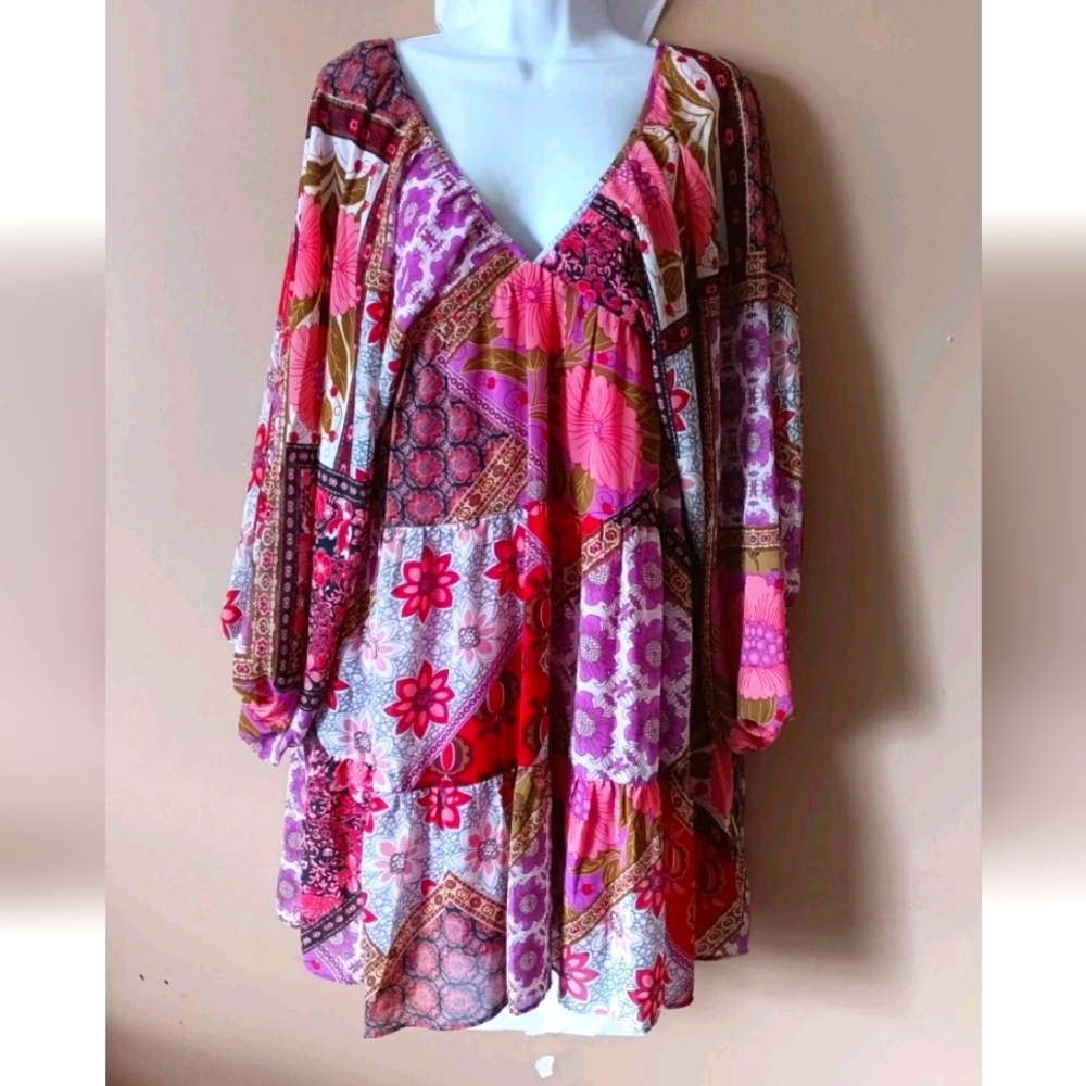 Bohemian Floral Patchwork Dress